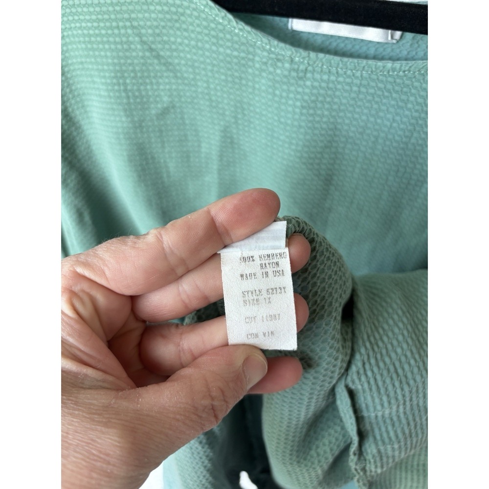 Cut Loose Women's 1X Rayon Long SLV Tunic Green Textured Minimalist Lagenlook - Picture 4 of 6